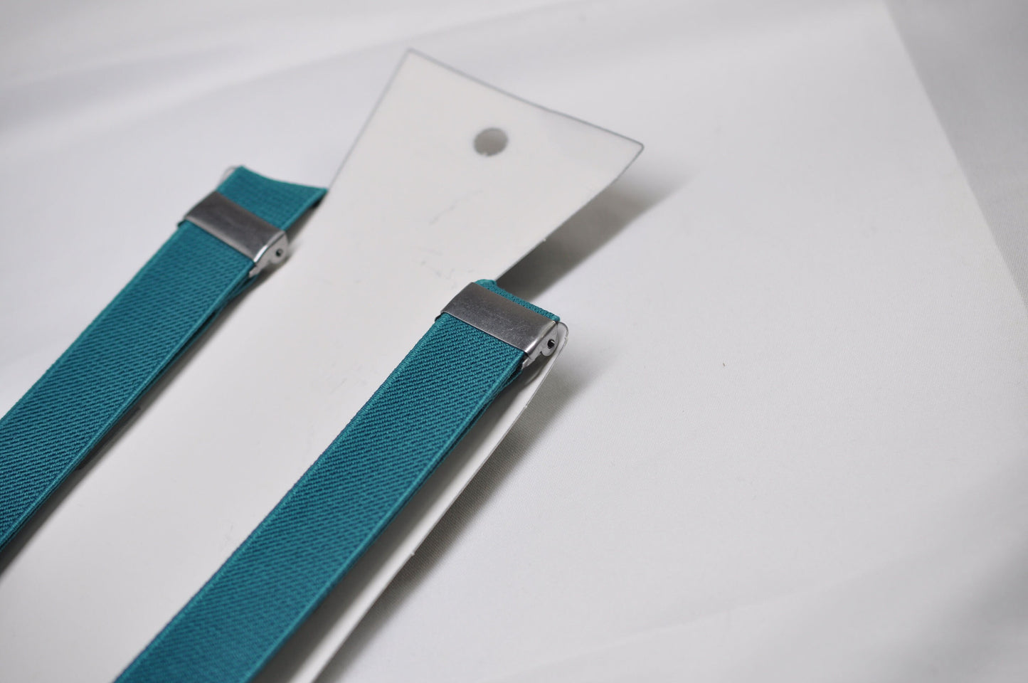 Turquoise Teal Blue 25MM Elastic Y-Back Suspenders Braces Silver Metal Clips for Men Adult / Youth Teenage / Kids Boy /Toddler Baby Infant