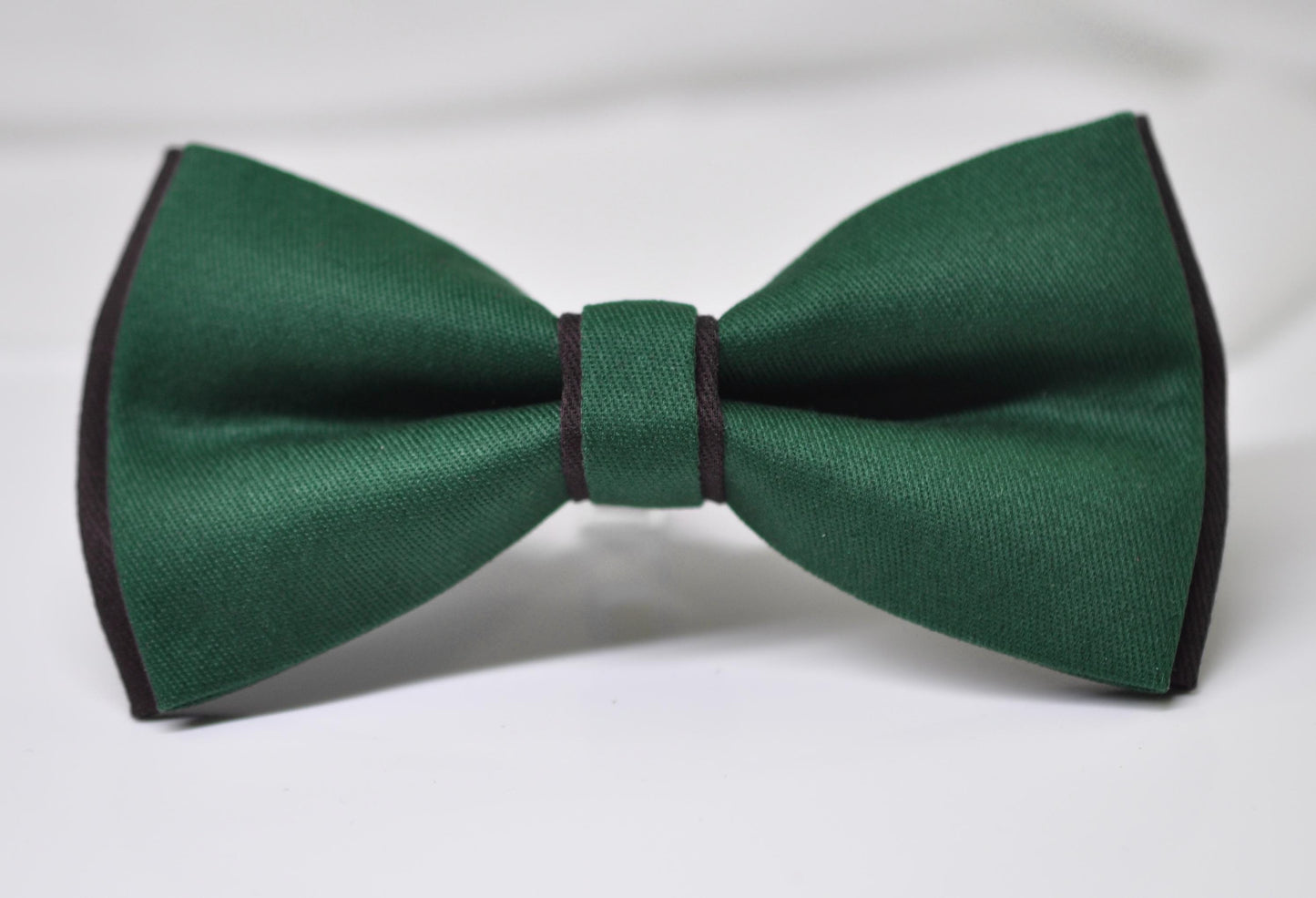 Dark Emerald Green and Black Cotton Pre tied Bow tie Bowtie for Men Adult / Youth Teenage / Boy Kids / Baby Infant