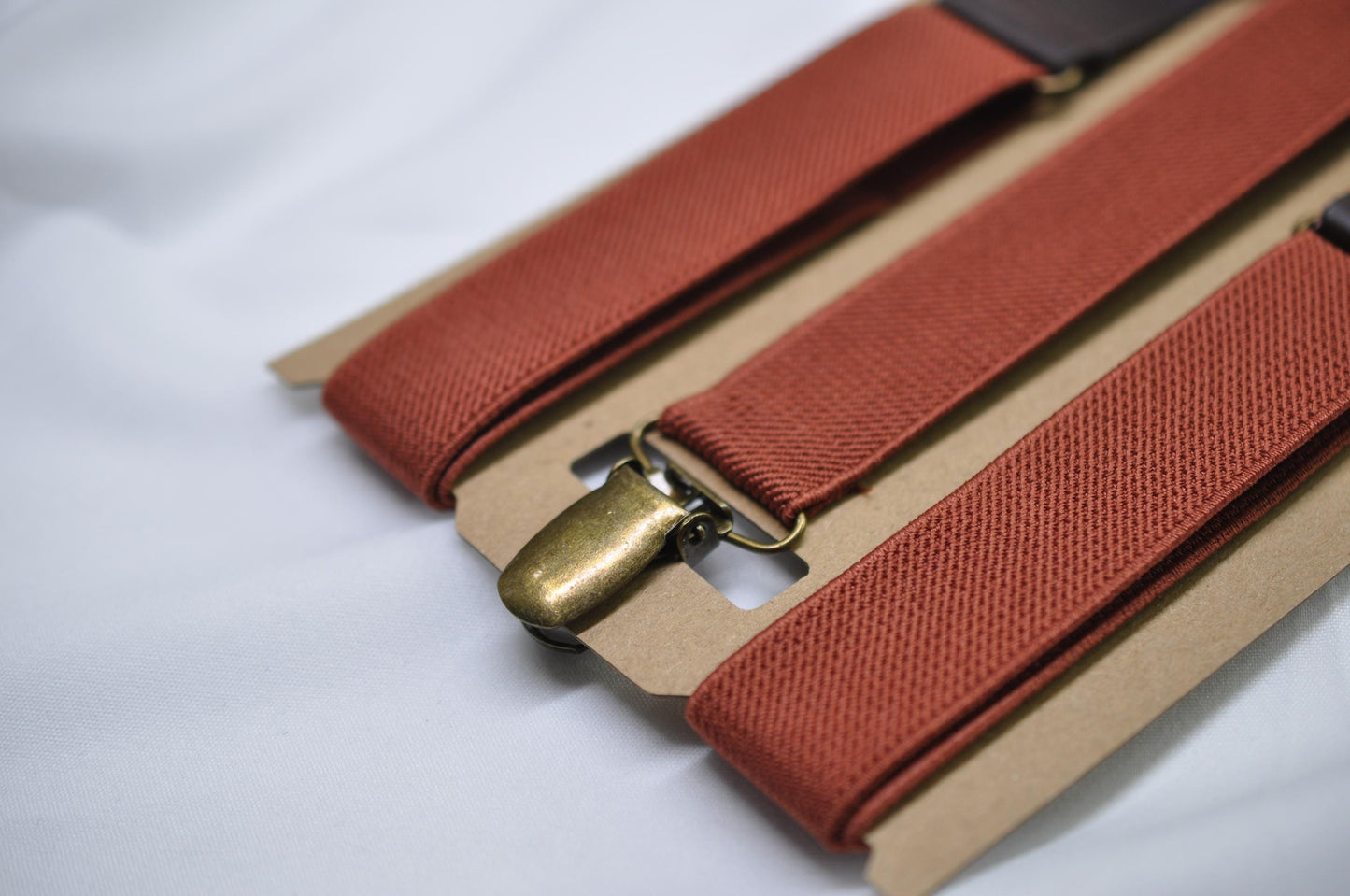 Rust Terracotta and Brown Coffee Leather Adjustabale Suspenders Braces for Men Adult / Youth Teenage / Boy Kids / Infant Toddler Baby