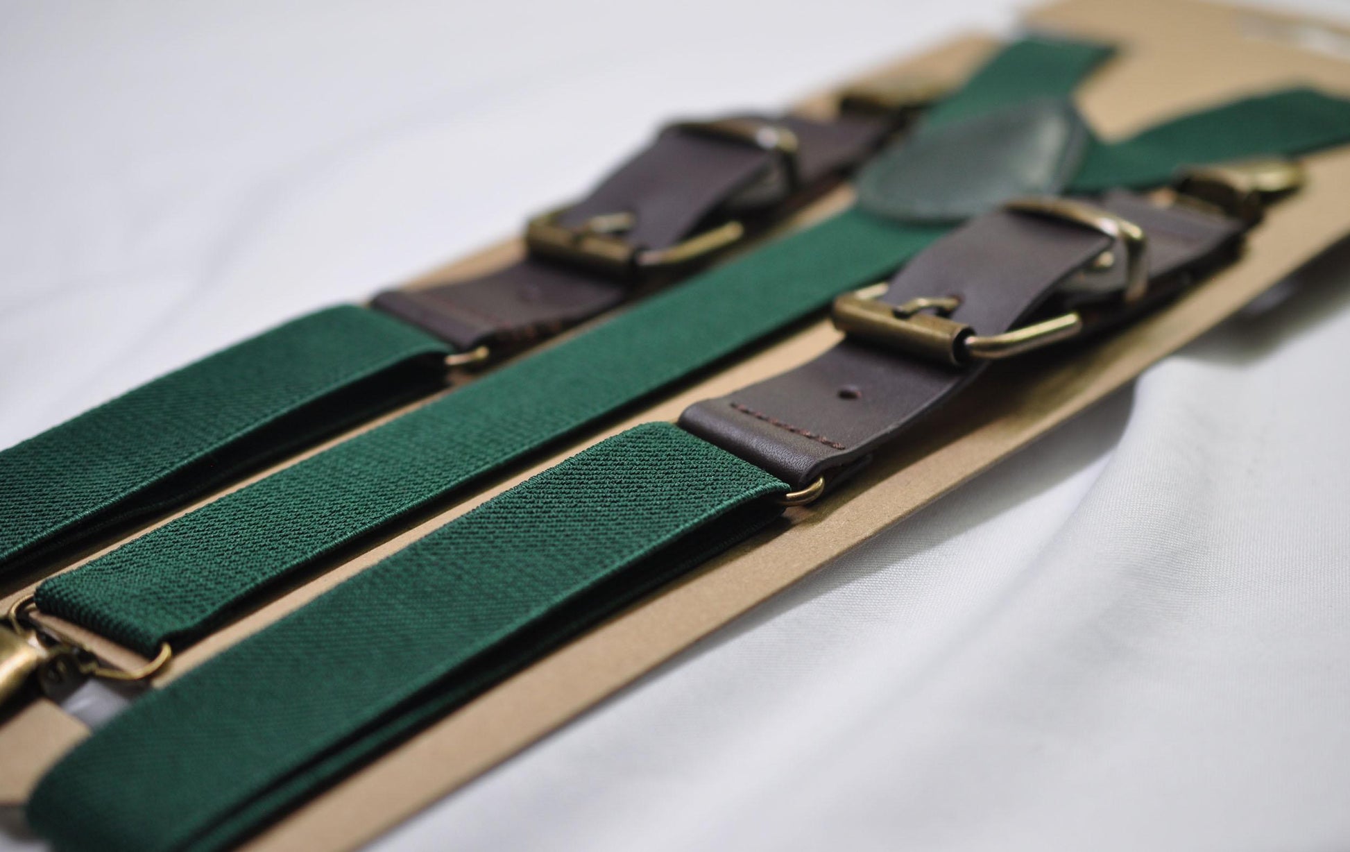 Emerald Green and Coffee Faux Leather Adjustabale Suspenders Braces for Men Adult / Youth Teenage / Boy Kids / Infant Toddler Baby