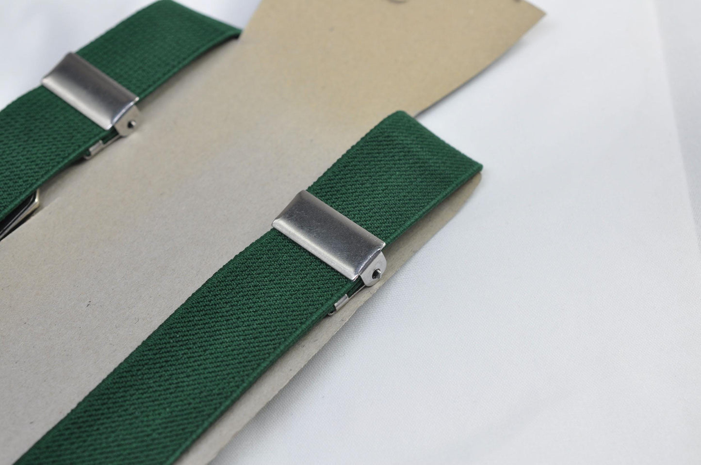 Emerald Green Bottle Green 25MM Elastic Y-Back Suspenders Braces Quality Silver Clips Men Adult / Youth / Kids Boy /Toddler Baby Infant
