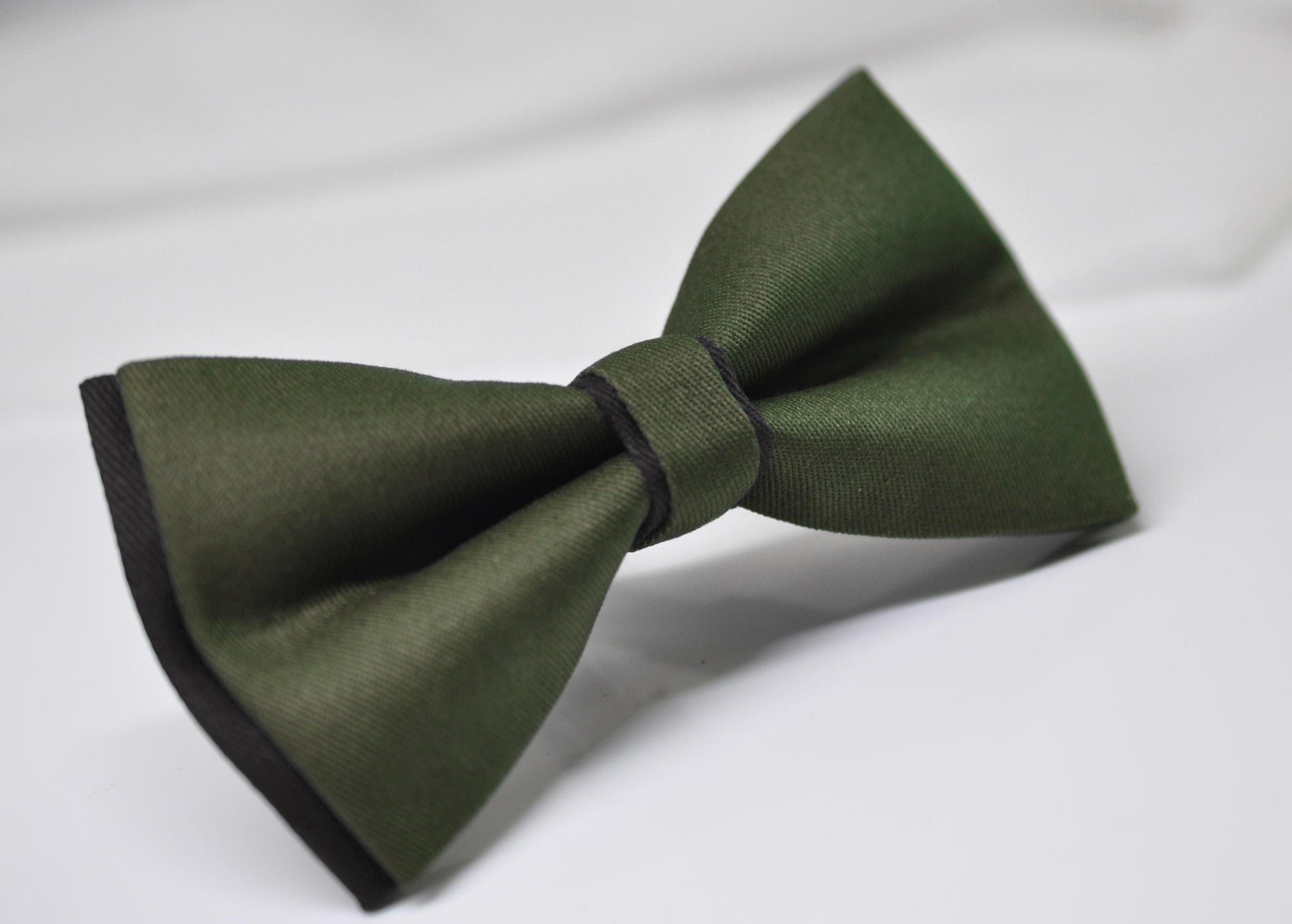 Olive Army Green and Black Bow tie Bowtie + Black Suspenders Braces Men / Youth / Boys Kids / Baby Infant Toddler