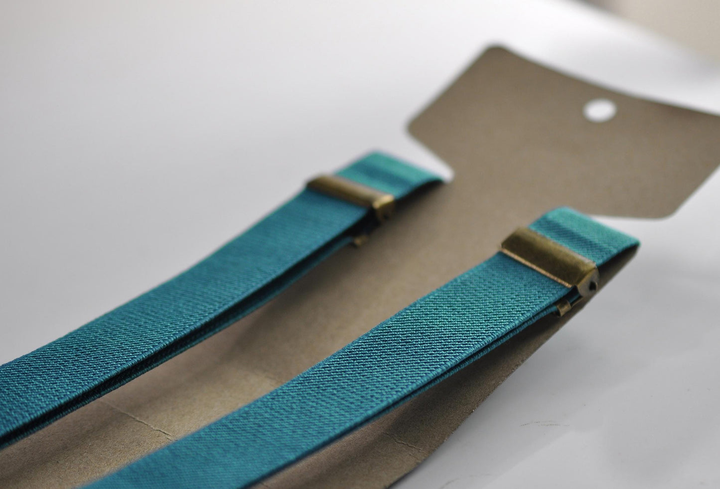 Teal Blue and Rust Terracotta Linen Cotton Bow tie Bowtie + Teal Elastic Suspenders Braces for Men / Youth / Boys Kids / Baby Infant Toddler