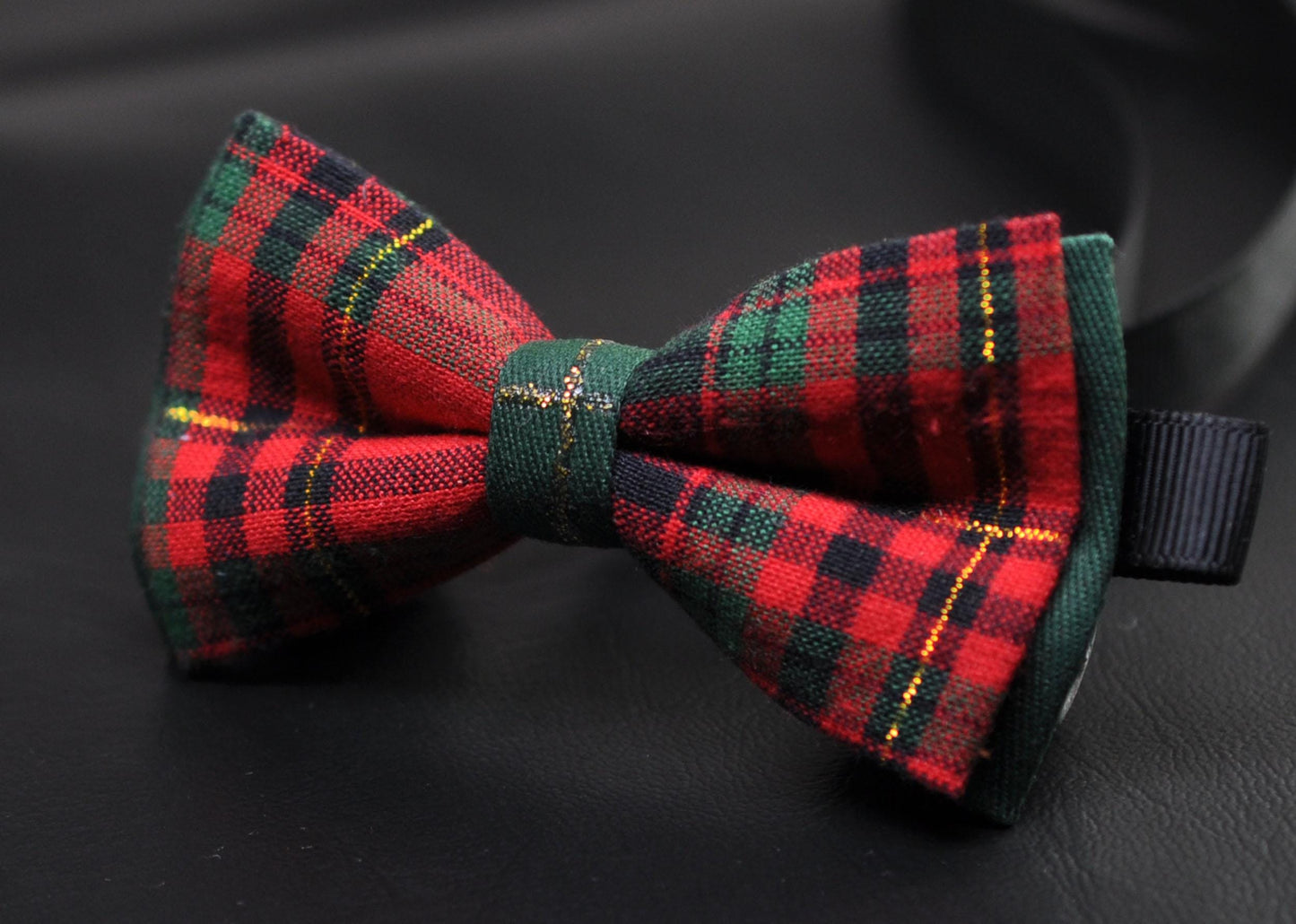 Red Green Gold Tartan Xmas Christmas Cotton Pretied Bow tie Bowtie for Men Adult / Youth Teenage / Boy Kids / Toddler Baby Infant