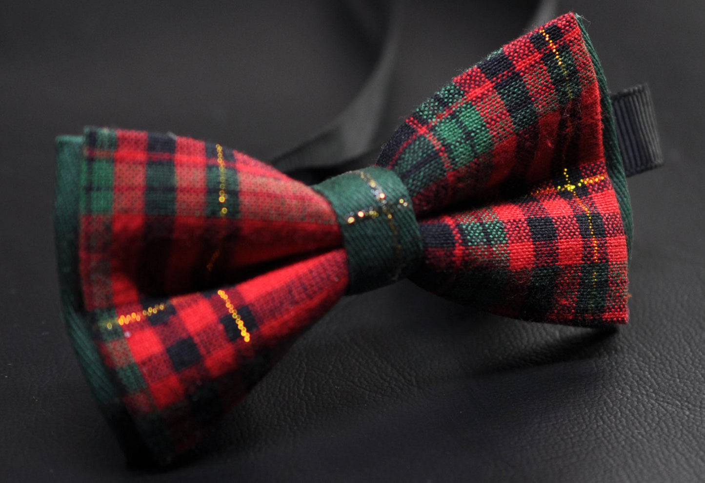 Red Green Gold Tartan Xmas Christmas Cotton Pretied Bow tie Bowtie for Men Adult / Youth Teenage / Boy Kids / Toddler Baby Infant