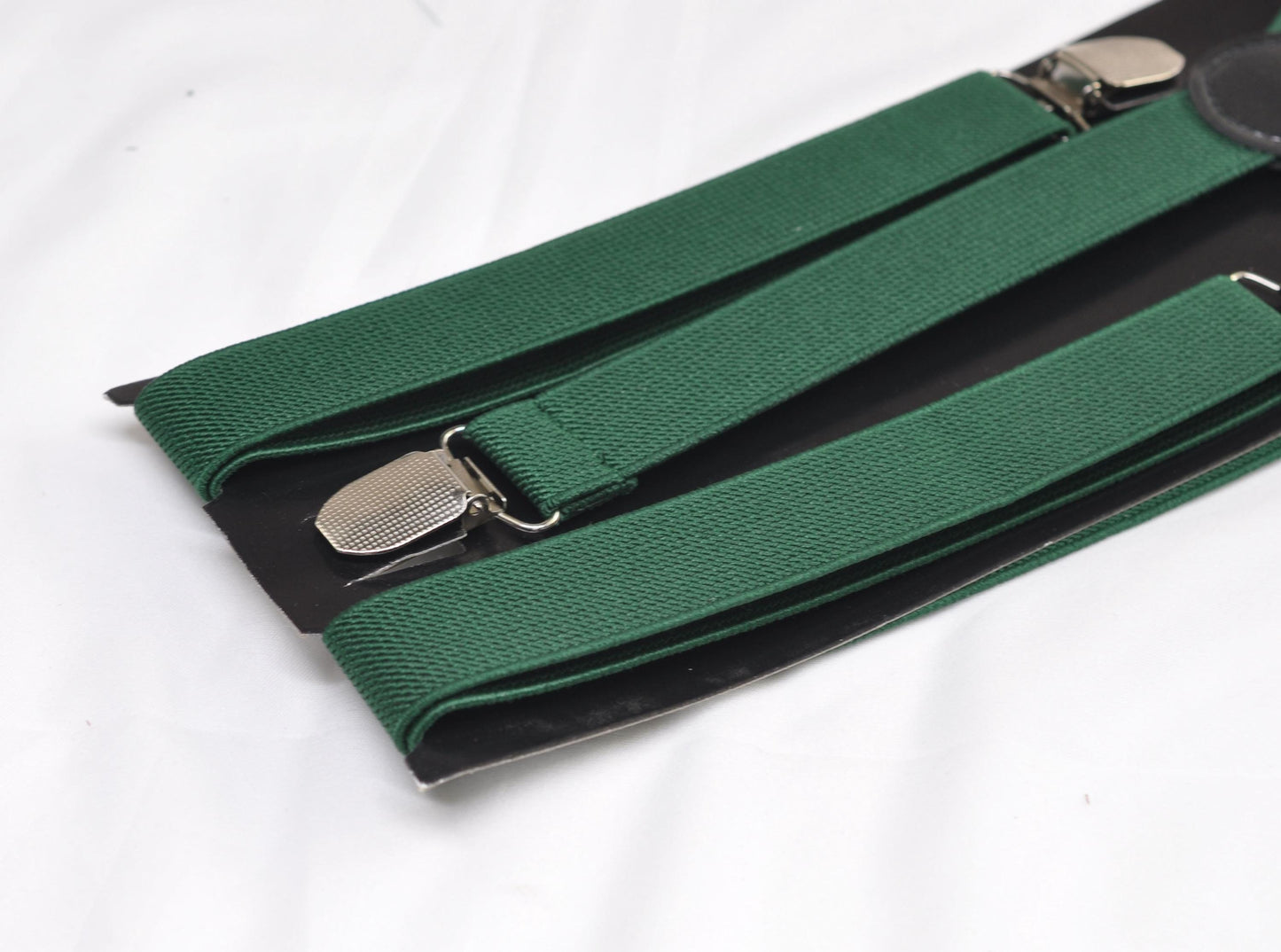 Emerald Green Bottle Green 25MM Elastic Y-Back Suspenders Braces Quality Silver Clips Men Adult / Youth / Kids Boy /Toddler Baby Infant