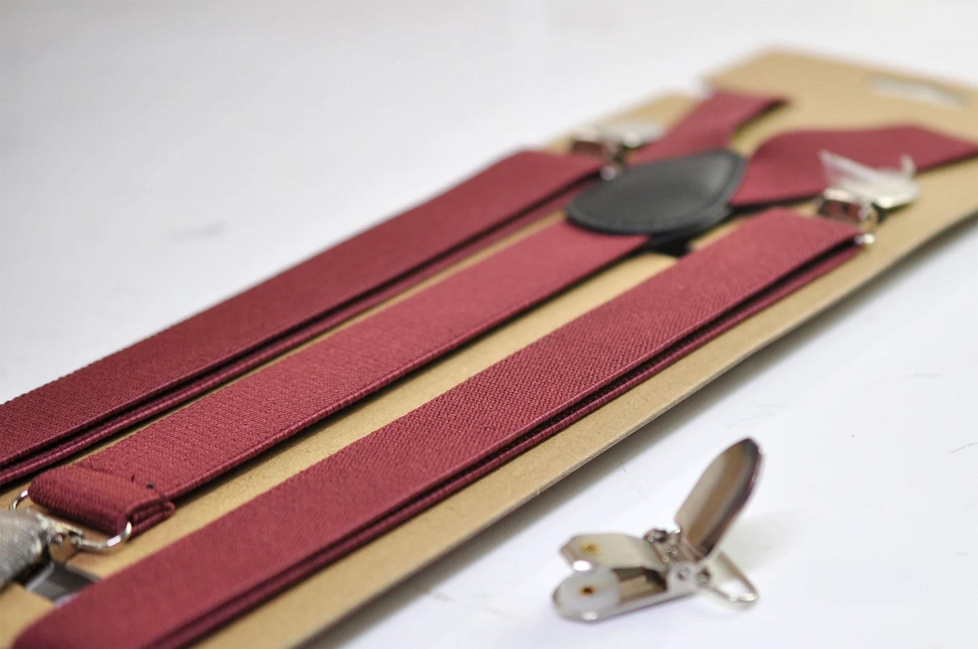 Burgundy Wine Red 25MM Elastic Y-Back Suspenders Braces Quality Silver Clips Men Adult / Youth / Kids Boy /Toddler Baby Infant