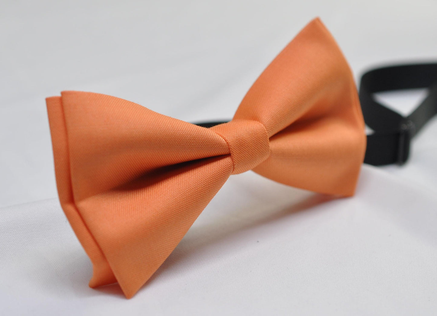 Coral Orange Cotton Bow tie Bowtie + pocket Square Hanky Handkerchief Wedding for Men / Youth / Boys Kids / Baby Infant Toddler