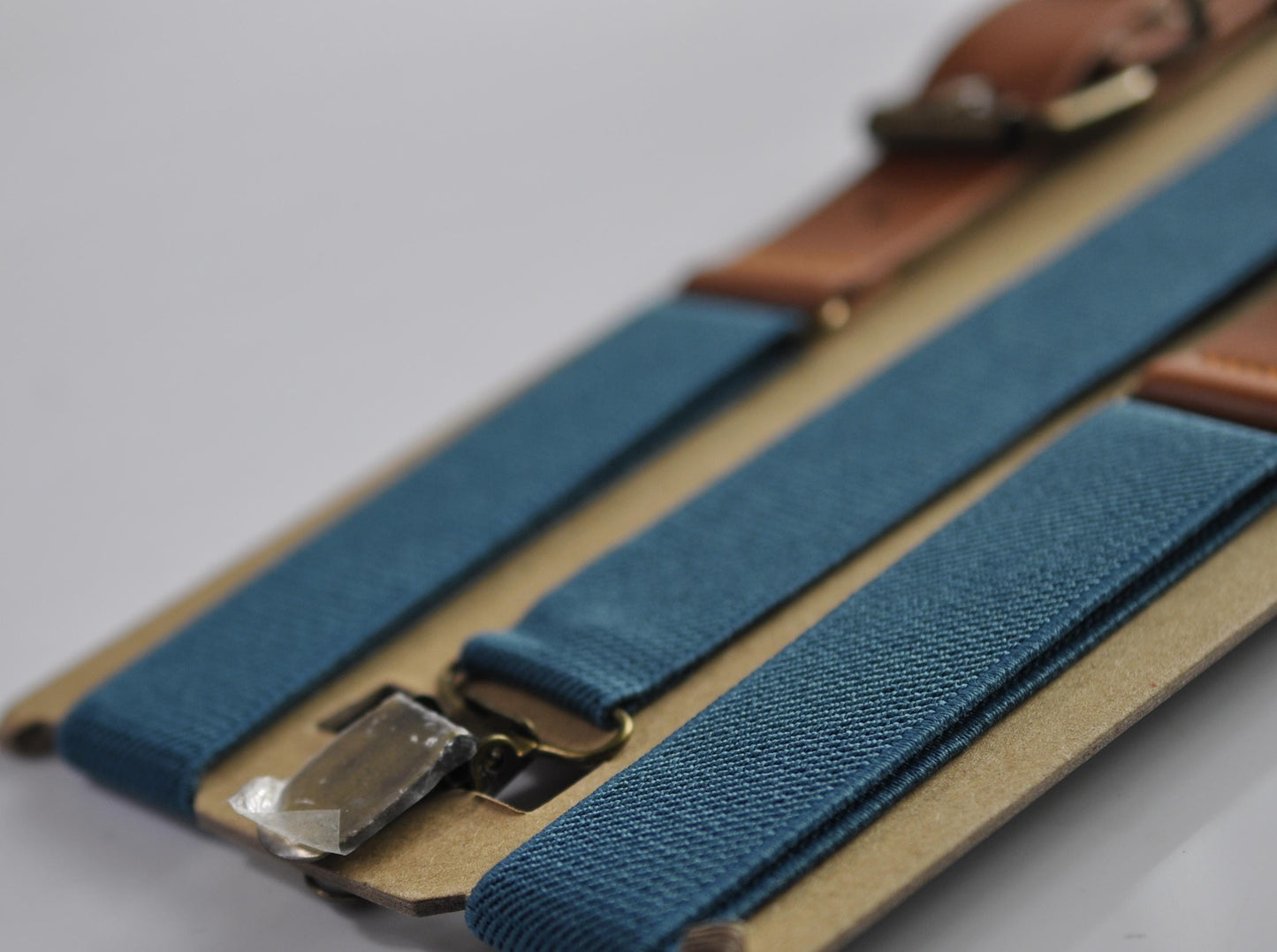Teal Blue and Rust Terracotta Linen Cotton Bow tie Bowtie + Teal Elastic Suspenders Braces for Men / Youth / Boys Kids / Baby Infant Toddler