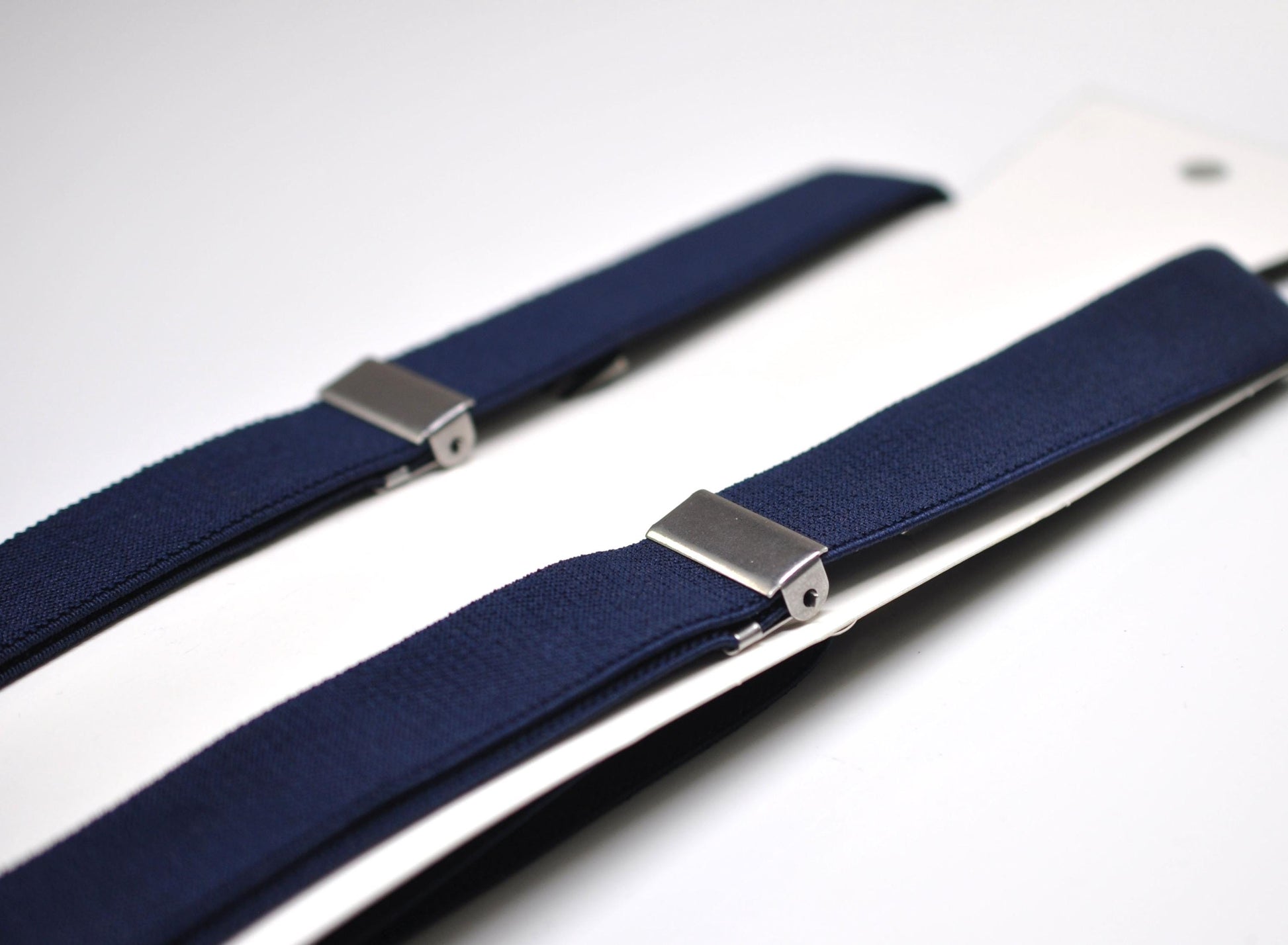 Navy Blue Dark Blue 25MM Elastic Y-Back Suspenders Braces Quality Silver Clips Men Adult / Youth / Kids Boy /Toddler Baby Infant