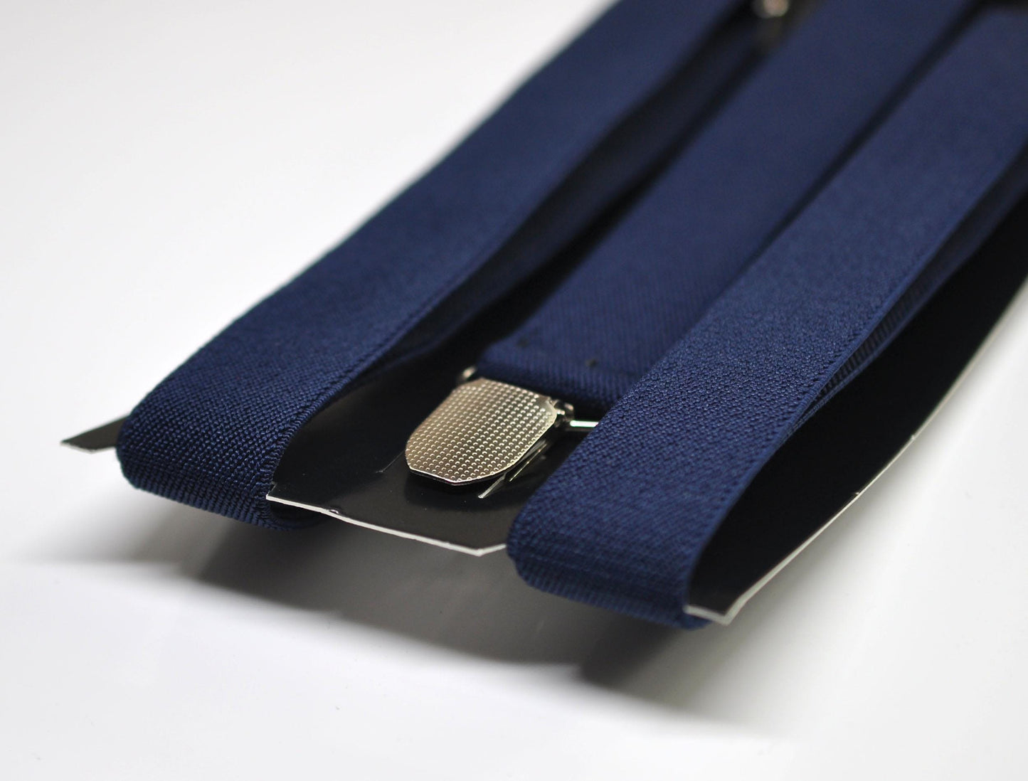 Navy Blue Dark Blue 25MM Elastic Y-Back Suspenders Braces Quality Silver Clips Men Adult / Youth / Kids Boy /Toddler Baby Infant