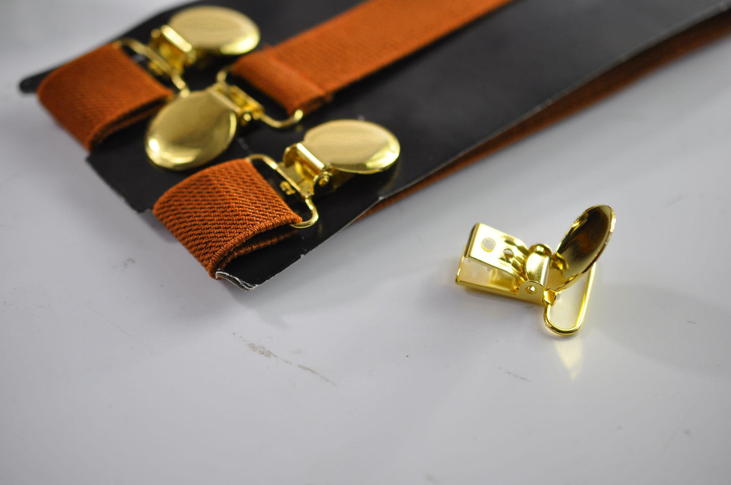 Black and Burnt Orange Linen Bow tie Bowtie + Burnt Orange Suspenders Braces Men / Youth / Boys Kids / Baby Infant Toddler