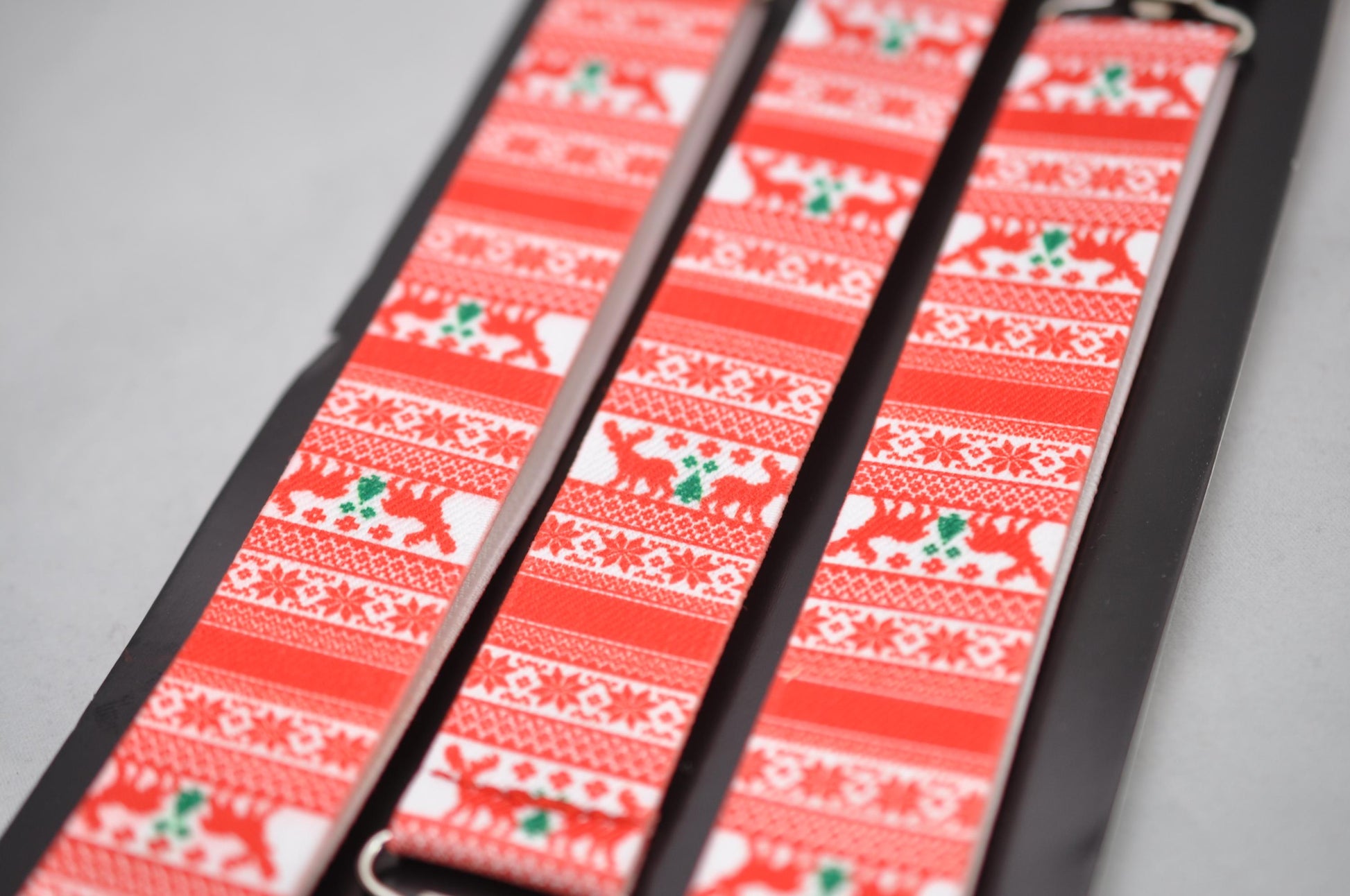 Red White Christmas Xmas Elks Elastic Y-Back Suspenders Braces for Men Adult / Youth Teenage / Kids Boy /Toddler Baby Infant