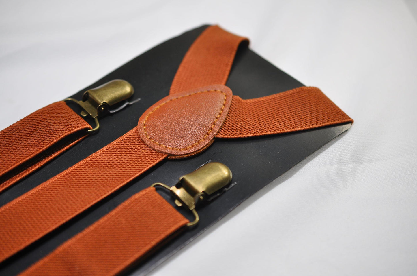 Burnt Orange Linen Bow tie Bowtie + Pocket Squares + Elastic Suspenders Braces for Men / Youth Teenage/ Boys Kids / Baby Infant Toddler