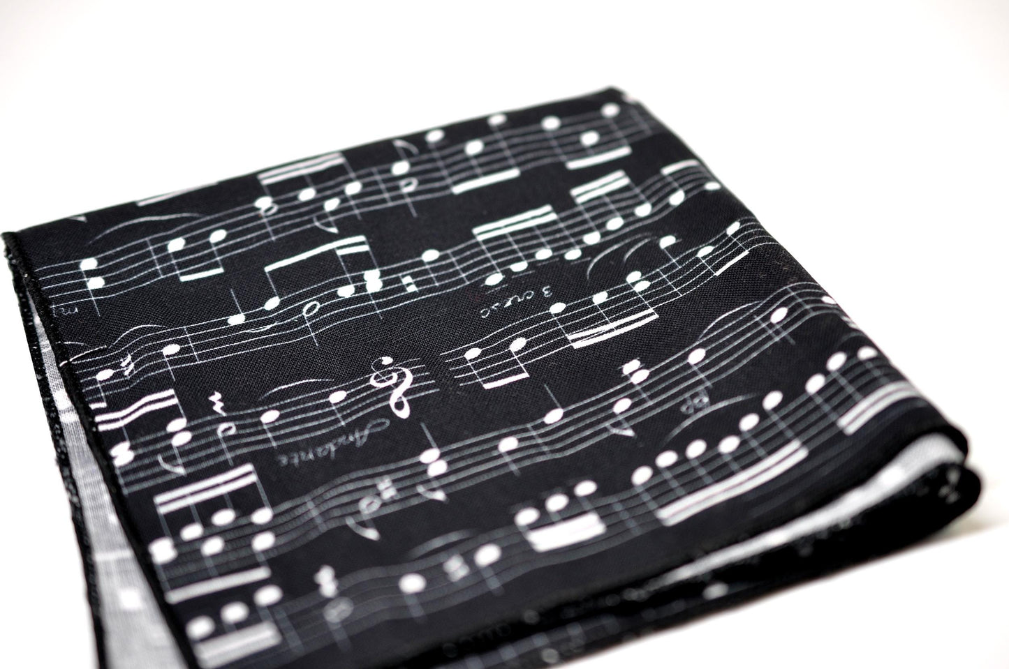 Sheet Music Notes Cotton White Black Pocket Square Hanky Handkerchief for Men / Youth / Boy Kids / Baby Infant Toddler