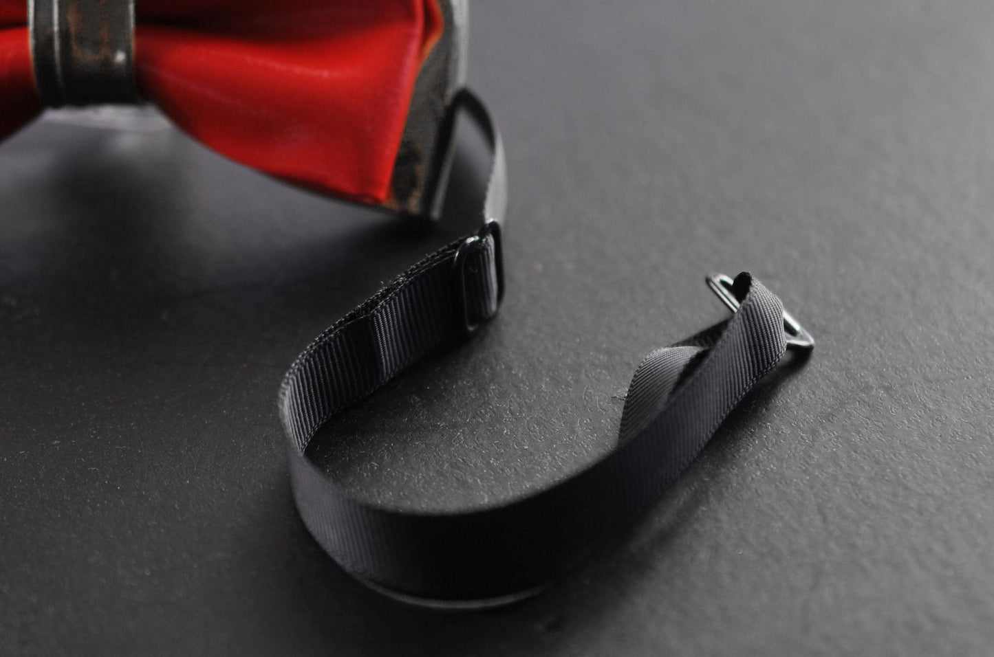 Red and Silver Grey Faux Leather Pretied Bow tie Bowtie for Men Adult / Youth Teenage / Page Boy Kids / Toddler Baby infant
