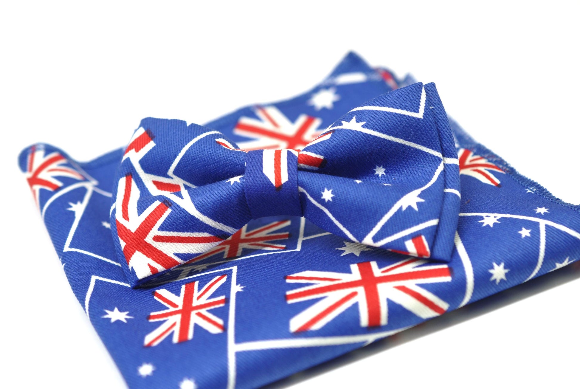 Australia National Flag AUSSIE Bow tie Bowtie + pocket Square Hanky Handkerchief Wedding for Men / Youth / Boys Kids / Baby Infant Toddler