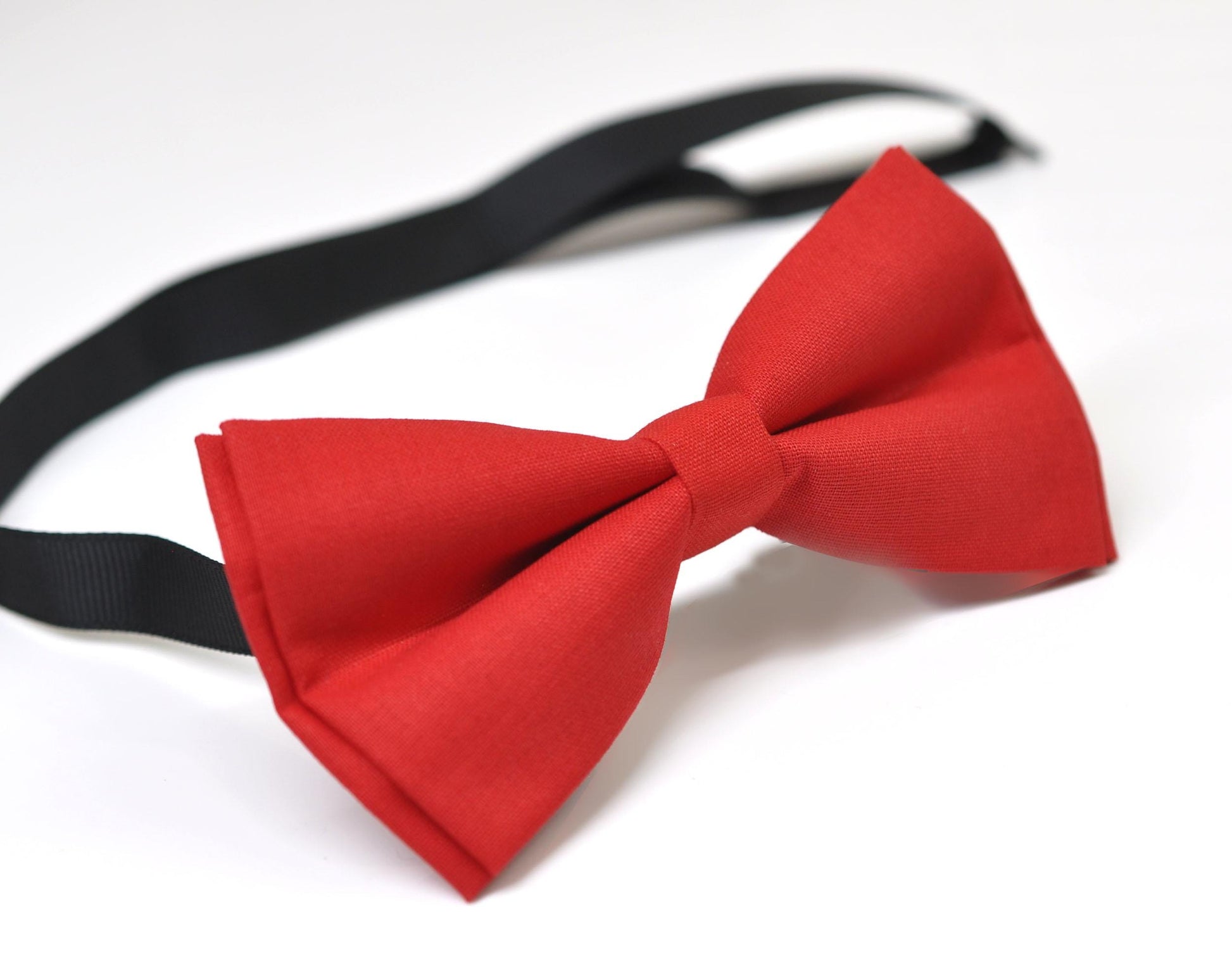 Red Cotton Bow tie Bowtie + Red Tan Elastic Suspenders Braces for Men / Youth Teenage/ Boys Kids / Baby Infant Toddler