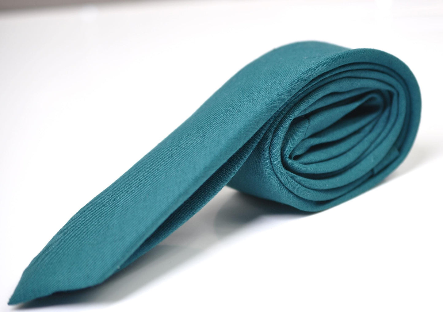 Men Women Unisex Turquoise Teal Blue Skinny Linen Hand Made Necktie Neck Tie for Wedding Party Prom