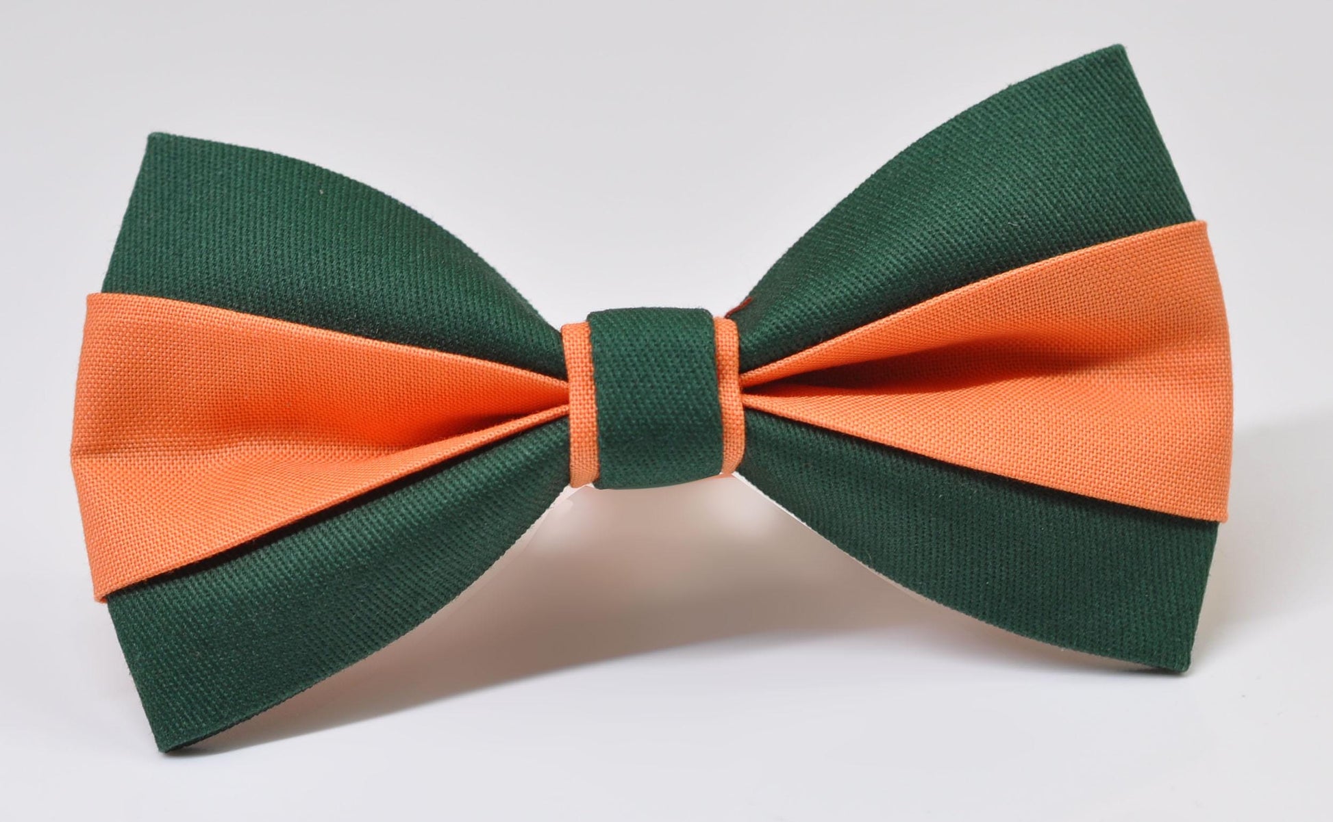 Emerald Green and Coral Orange Bow tie Bowtie+ GREEN Elastic Suspenders Braces for Men / Youth/ Boys Kids / Baby Infant Toddler