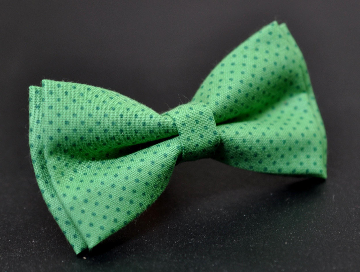 GREEN Polka Dot Dots Cotton Bow tie for Baby infant Toddler /Page Boy Kids / Youth Teenage / Adult Men