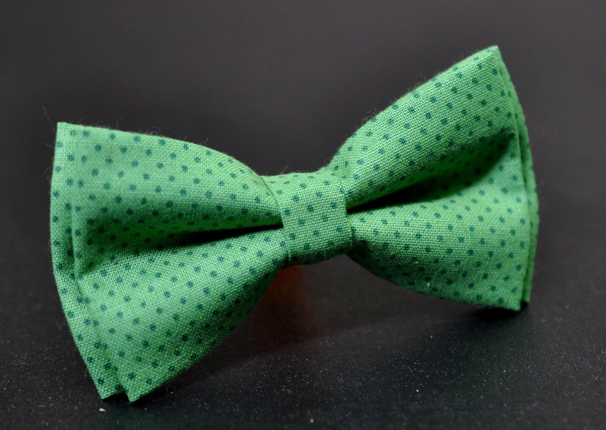 GREEN Polka Dot Dots Cotton Bow tie for Baby infant Toddler /Page Boy Kids / Youth Teenage / Adult Men