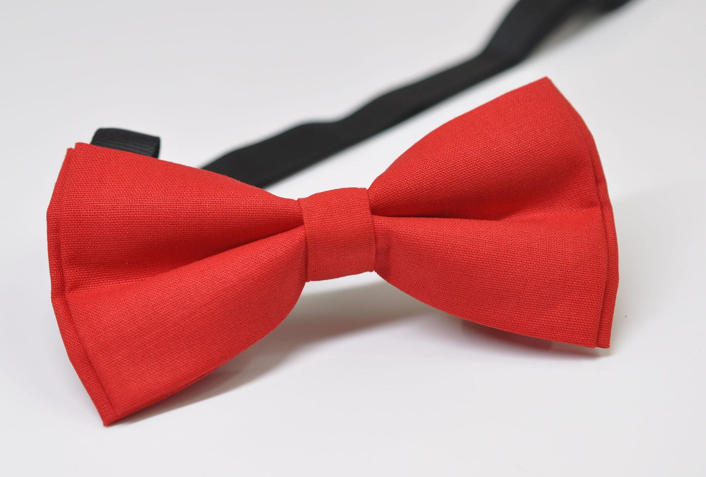 Red Cotton Bow tie Bowtie + Pocket Squares Hanky Handkerchief Wedding for Men / Youth / Boys Kids / Baby Infant Toddler