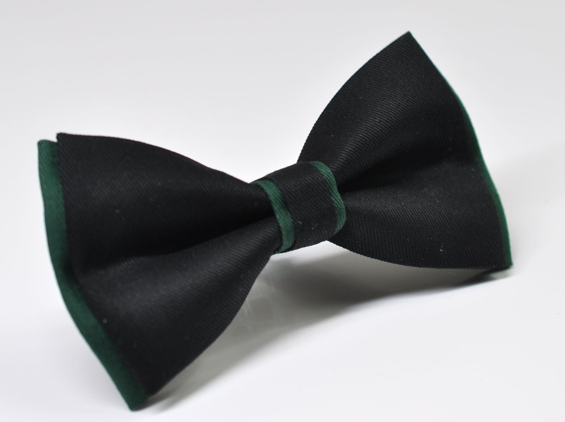 Dark Emerald Green and BLACK Bow tie + Green Elastic Suspenders Braces for Men / Youth / Boys Kids / Baby Toddler