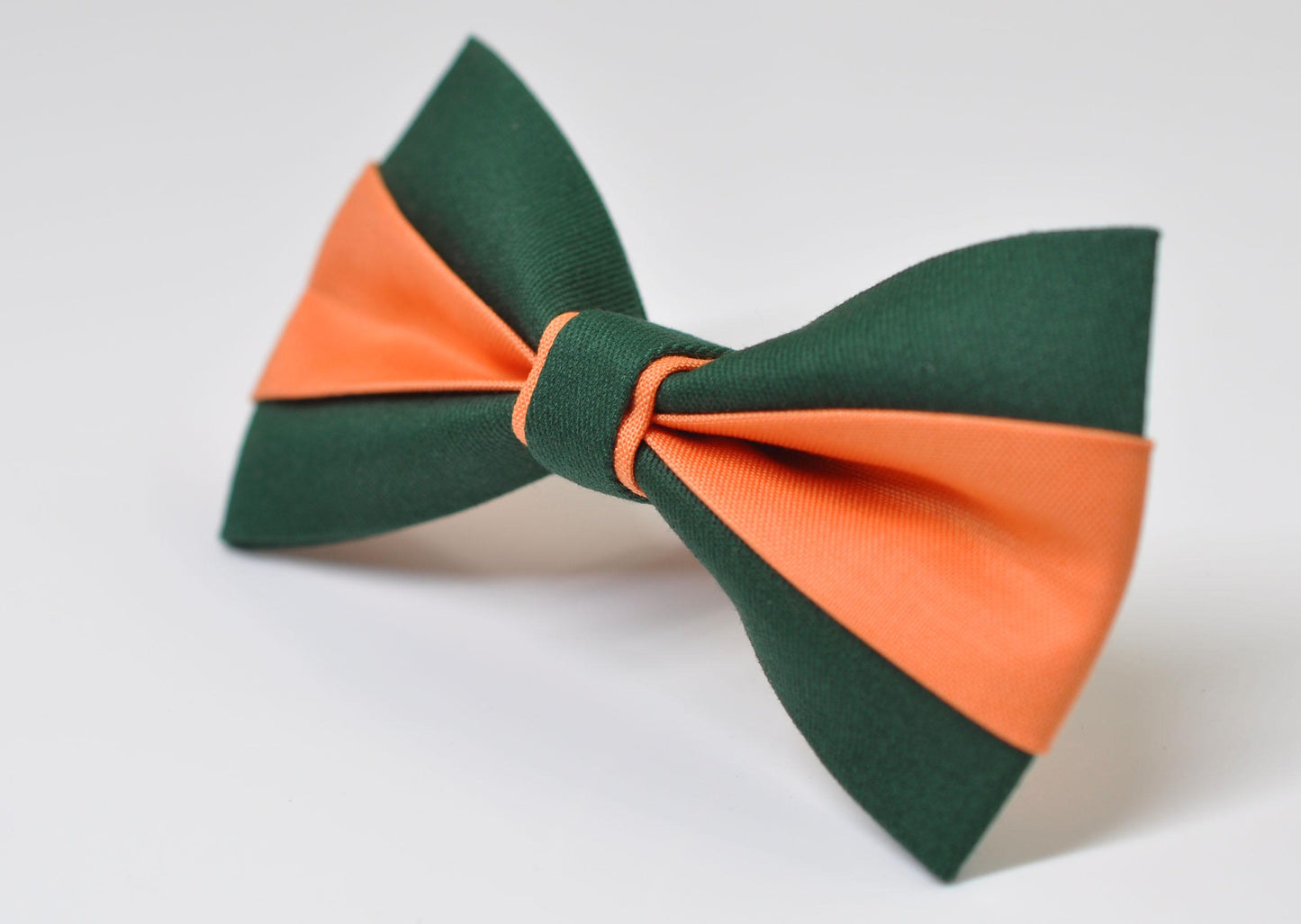 Emerald Green and Coral Orange Bow tie Bowtie+ GREEN Elastic Suspenders Braces for Men / Youth/ Boys Kids / Baby Infant Toddler