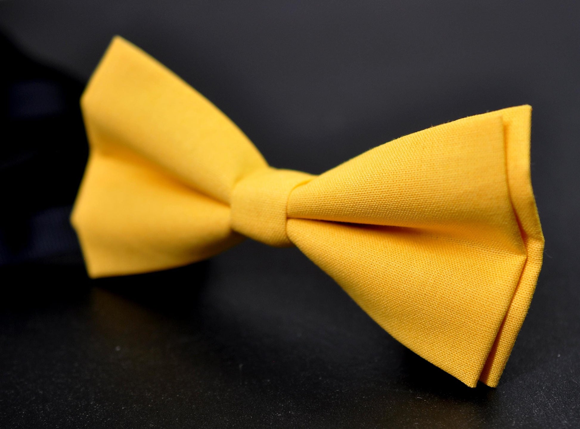Bright Yellow Cotton Handmade Brown Bow Tie Bowtie for Men Adult / Youth Teenage / Boy Kids / Baby Infant Toddler