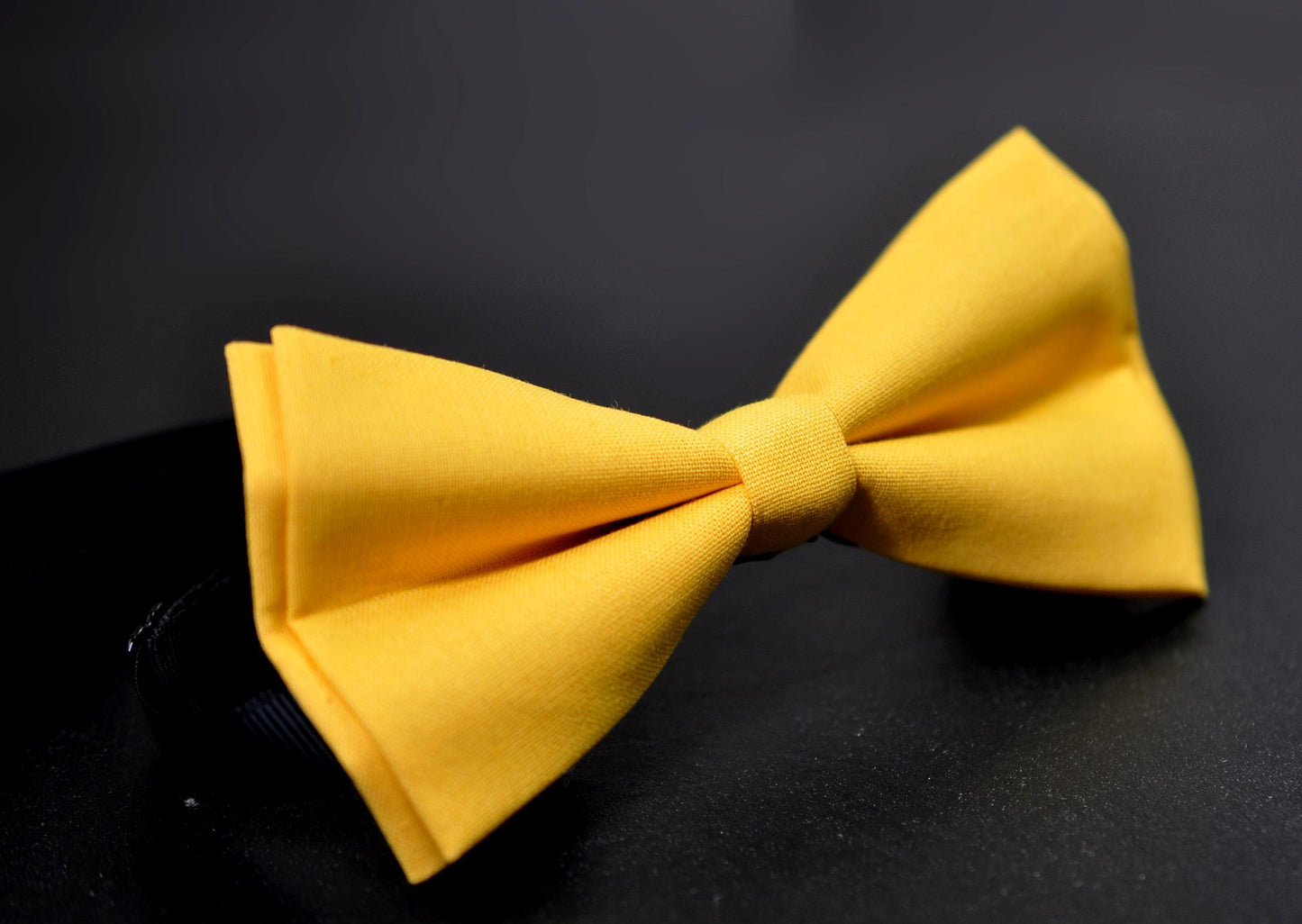 Bright Yellow Cotton Handmade Brown Bow Tie Bowtie for Men Adult / Youth Teenage / Boy Kids / Baby Infant Toddler