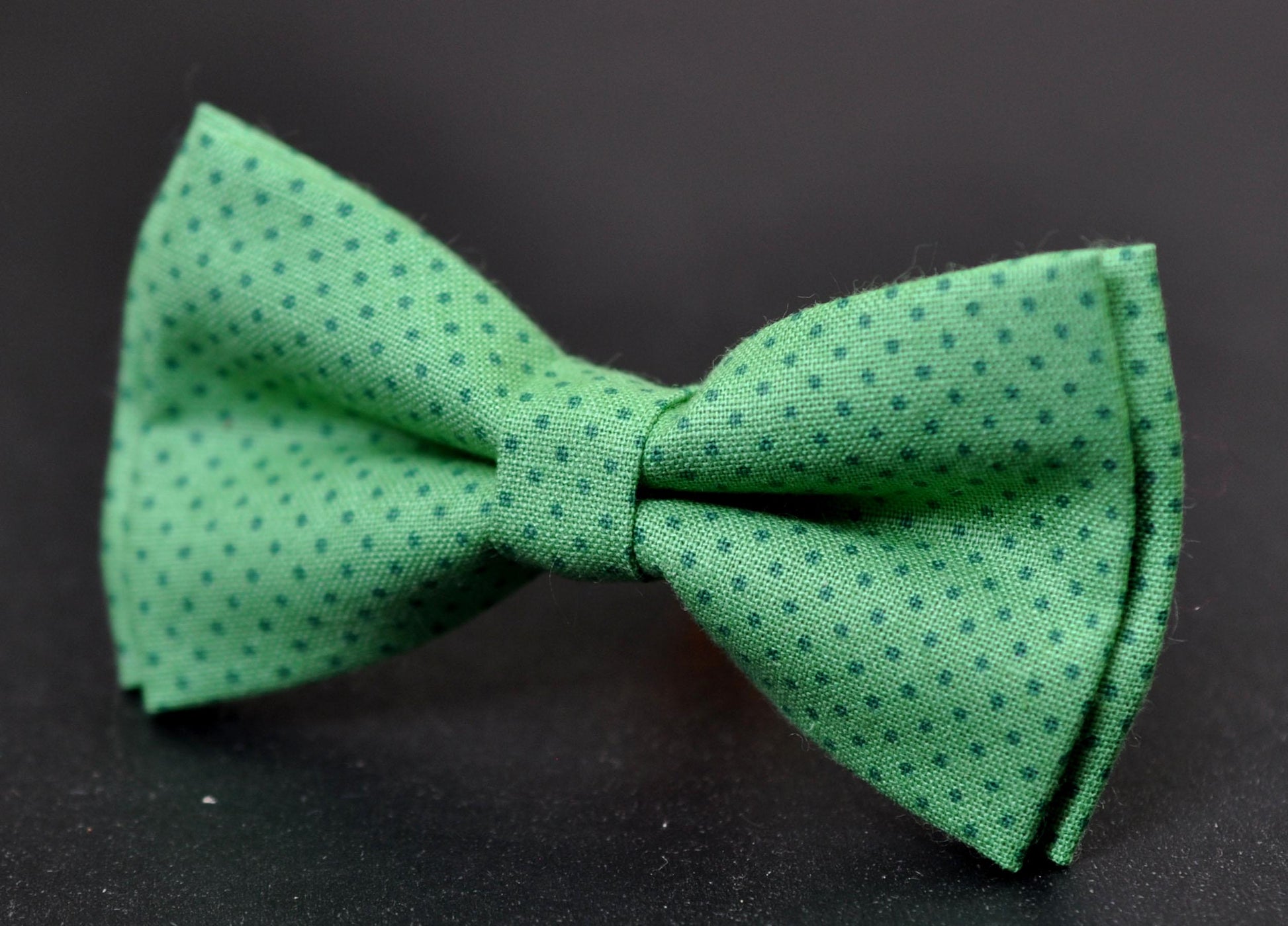 GREEN Polka Dot Dots Cotton Bow tie for Baby infant Toddler /Page Boy Kids / Youth Teenage / Adult Men