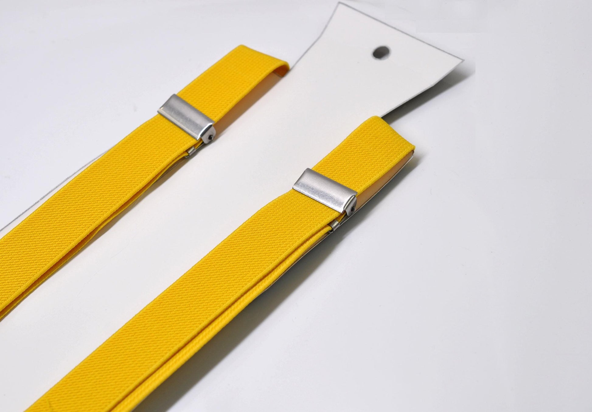 Bright Yellow 25MM Elastic Y-Back Suspenders Braces Quality Silver Clips Men Adult / Youth Teenage/ Kids Boy /Toddler Baby Infant