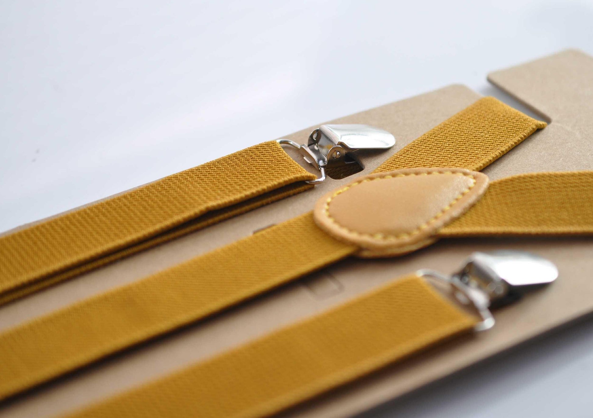 Mustard butterscotch Marigold Bow tie Bowtie + Ginger Yellow Elastic Suspenders Braces for Men / Youth / Boys Kids / Baby Infant Toddler