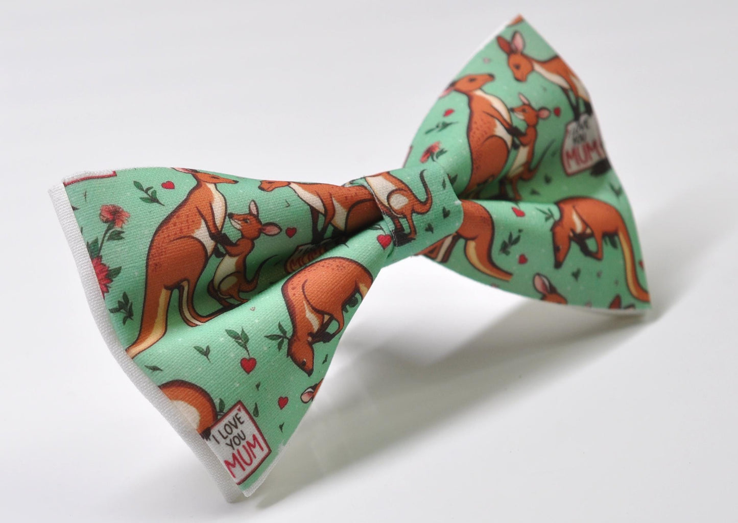 Kangaroo Happy Mothers day Carnations Bow tie + Rust Elastic Suspenders Braces for Men / Youth Teenage / Boy Kids / Baby Infant Toddler