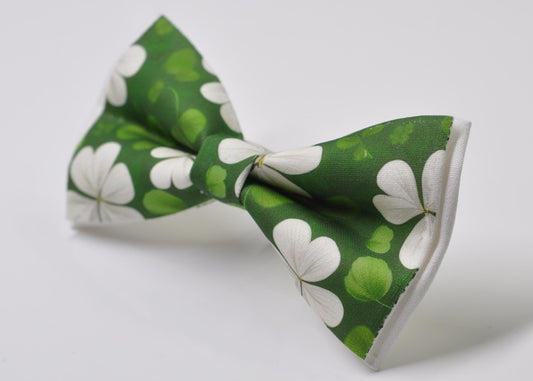 Happy St Patrick’s Day Green Clover Three-leaf Clovers Cotton Bow tie Bowtie for Men Adult / Youth Teenage / Boy Kids / Toddler Baby Infant