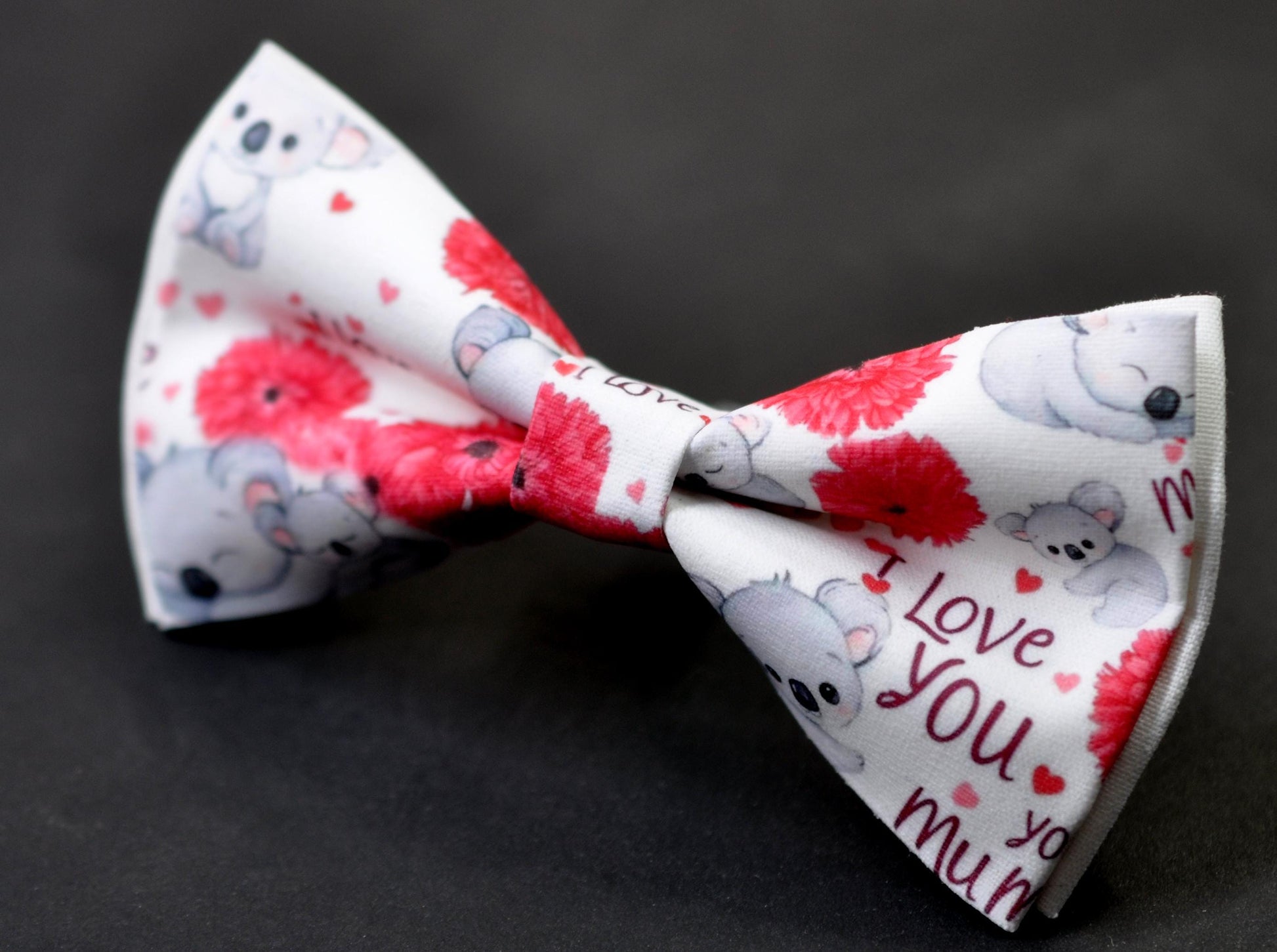 Koala Happy Mothers day Carnations Pattern Bow tie Bowtie for Men Adult / Youth Teenage / Boy Kids / Toddler Baby Infant