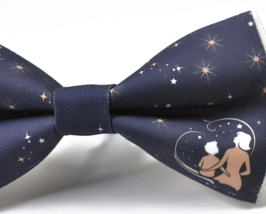 Starry Sky Happy Mothers day Navy Blue Bow tie Bowtie for Men Adult / Youth Teenage / Boy Kids / Toddler Baby Infant