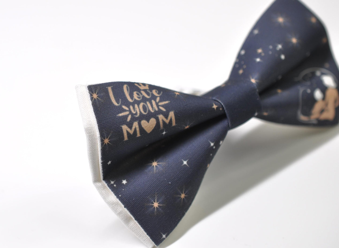 Starry Sky Happy Mothers day Navy Blue Bow tie Bowtie for Men Adult / Youth Teenage / Boy Kids / Toddler Baby Infant