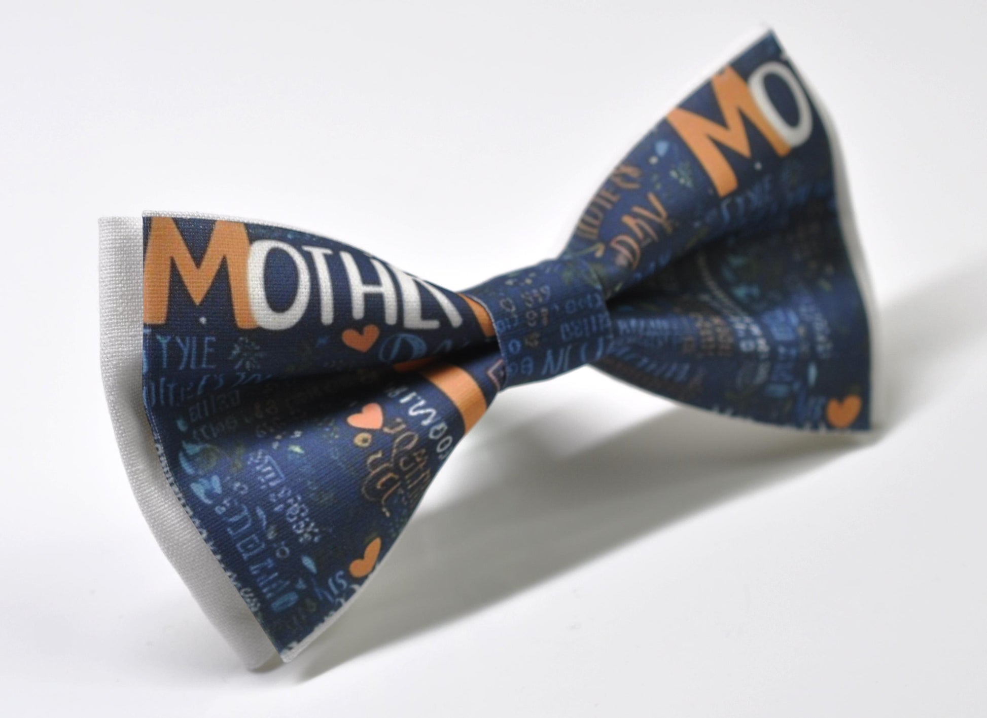 Happy Mothers day Word Cloud Navy Blue Carnations Pattern Bow tie Bowtie for Men Adult / Youth Teenage / Boy Kids / Toddler Baby Infant