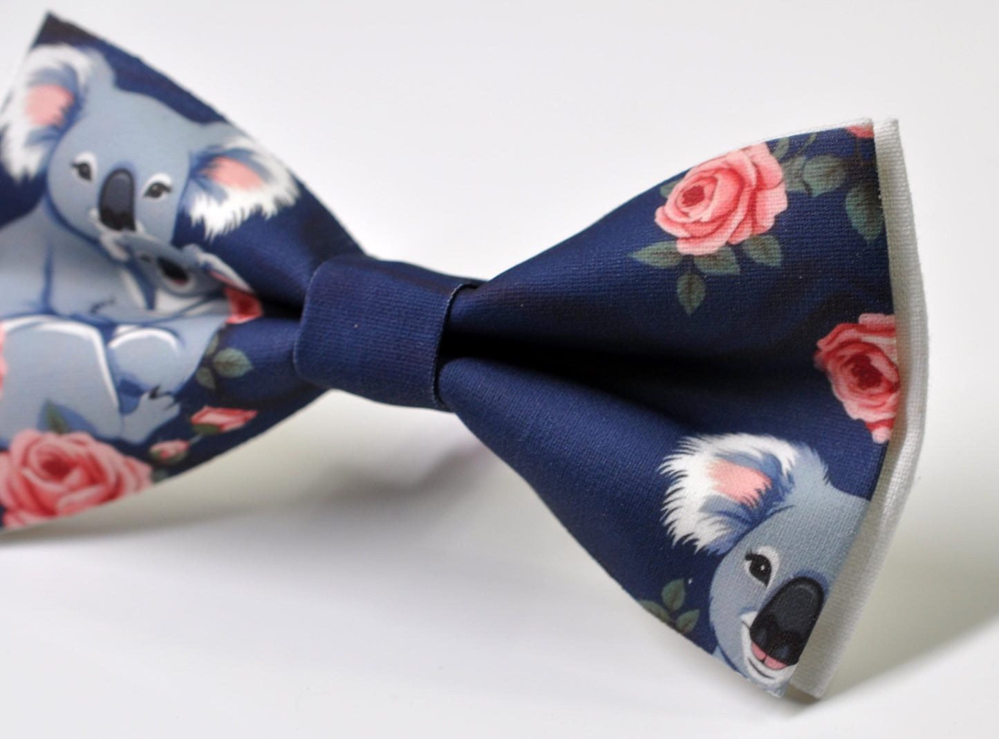 Koala Happy Mothers day Carnations Bow tie + Navy Blue Elastic Suspenders Braces for Men / Youth Teenage / Boy Kids / Baby Infant Toddler