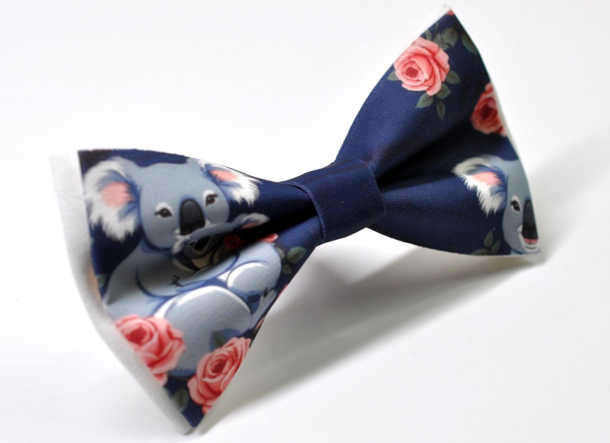 Koala Happy Mothers day Carnations Bow tie + Navy Blue Elastic Suspenders Braces for Men / Youth Teenage / Boy Kids / Baby Infant Toddler