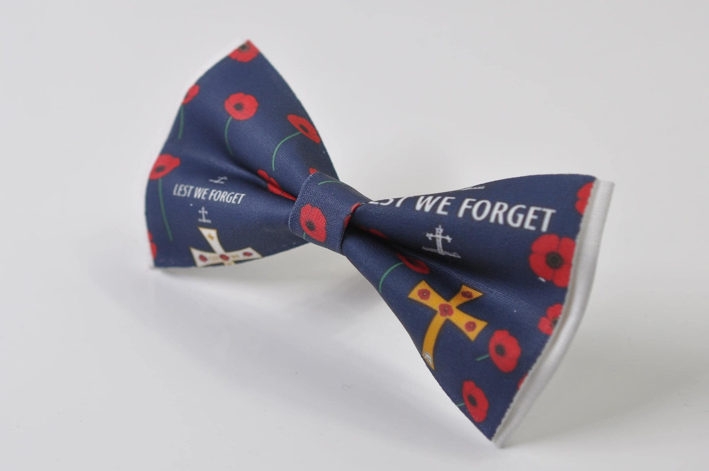 Anzac Day LEST WE FORGET Poppy Cotton Bow tie + Dark Red Burgundy Suspenders Braces for Men / Youth Teenage / Boy Kids / Baby Infant Toddler