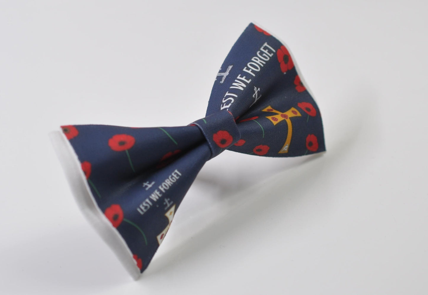 Anzac Day LEST WE FORGET Poppy Bow tie + Wine Red Faux Leather Suspenders Braces for Men / Youth Teenage / Boy Kids / Baby Infant Toddler