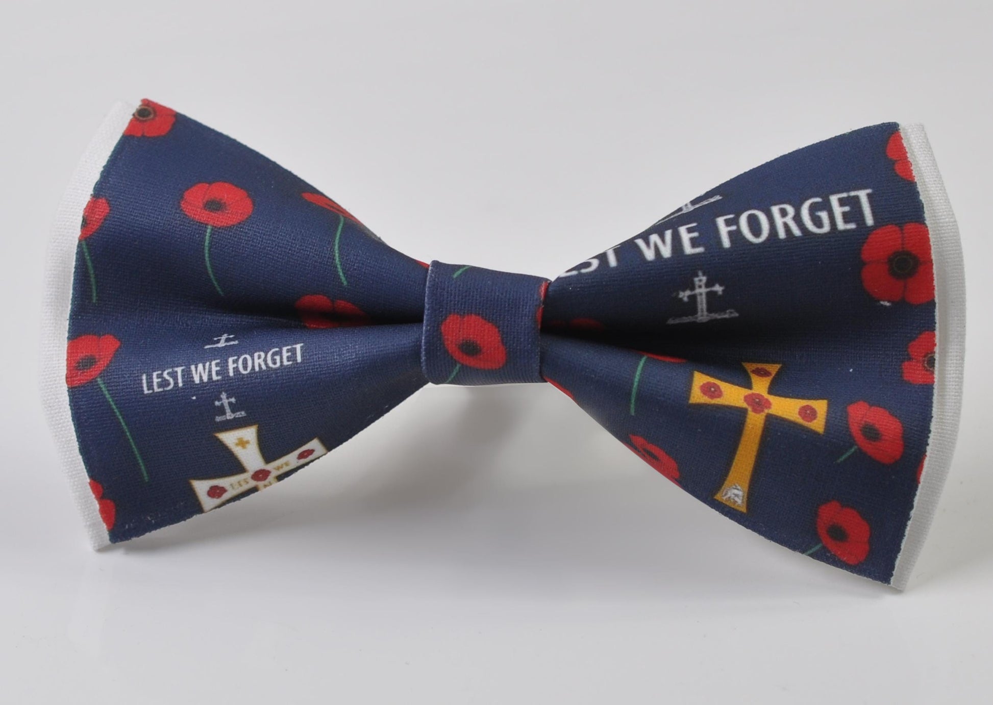 Anzac Day LEST WE FORGET Poppy Cotton Bow tie + Dark Red Burgundy Suspenders Braces for Men / Youth Teenage / Boy Kids / Baby Infant Toddler