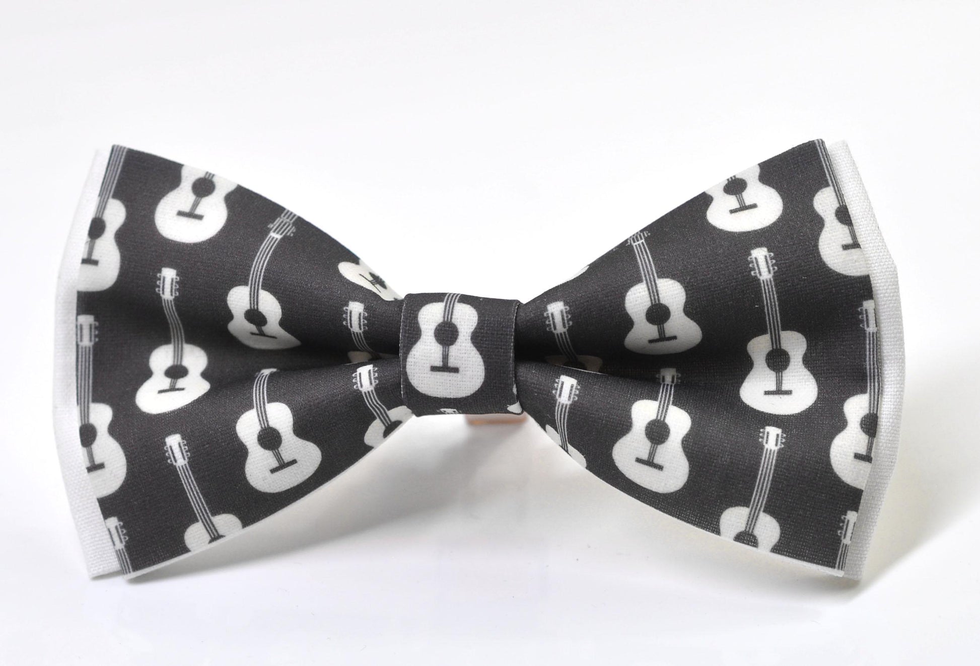 Black White Cotton Music Guitar Bow Tie Bowtie for Baby Infant Toddler/ Page Boy Kids Toddler / Teenage Youth / Adult