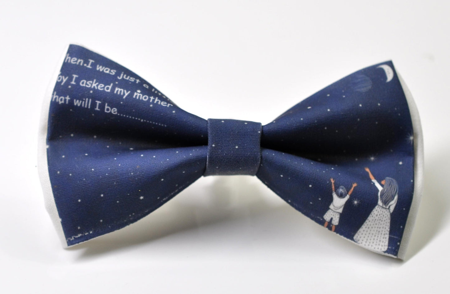 Starry Sky Happy Mothers day Navy Blue Carnations Pattern Bow tie Bowtie for Men Adult / Youth Teenage / Boy Kids / Toddler Baby Infant