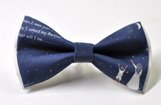 Starry Sky Happy Mothers day Navy Blue Carnations Pattern Bow tie Bowtie for Men Adult / Youth Teenage / Boy Kids / Toddler Baby Infant