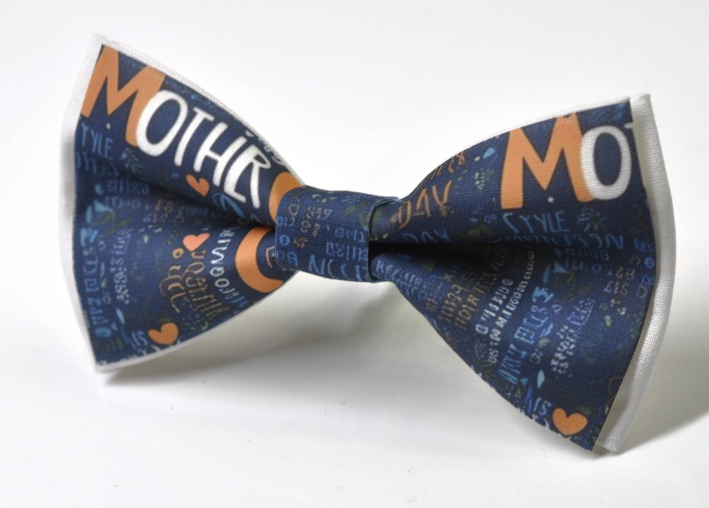 Happy Mothers day Word Cloud Navy Blue Carnations Pattern Bow tie Bowtie for Men Adult / Youth Teenage / Boy Kids / Toddler Baby Infant