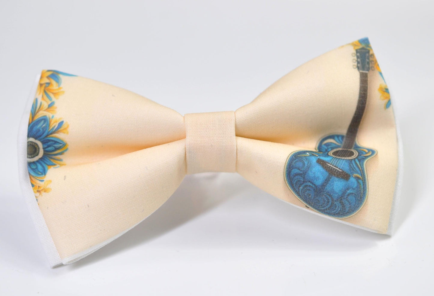 Teal Music Guitar Ivory Beige Bow Tie Bowtie for Baby Infant Toddler/ Page Boy Kids Toddler / Teenage Youth / Adult